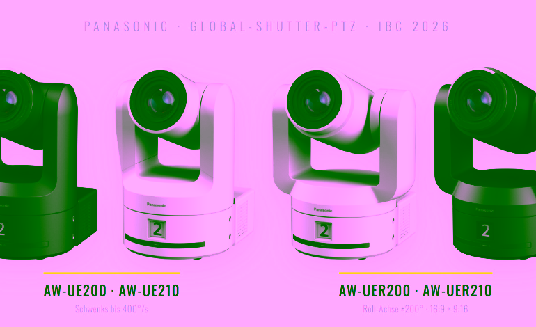 Panasonic AW-UE200, AW-UE210, AW-UER200 und AW-UER210: vier Global-Shutter-PTZ-Kameras in Pearl White und Schwarz